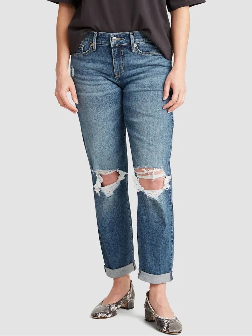 Levi's Denizen Women's Mid-Rise Slim Cropped Boyfriend Jeans size 8/29